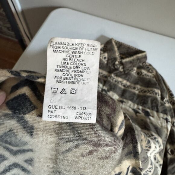 VINTAGE WOOLRICH Mens Beige Duck Chamois Long Sleeve Shirt Size L Outdoors Hunt - Picture 9 of 11